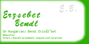 erzsebet bendl business card